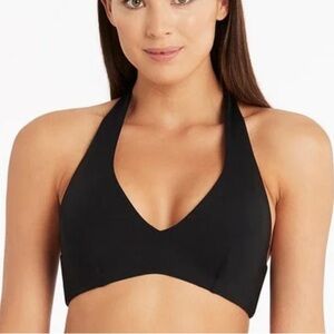 NWT Sea Level Australia Black Eco Essentials Multifit Halter Bikini Top